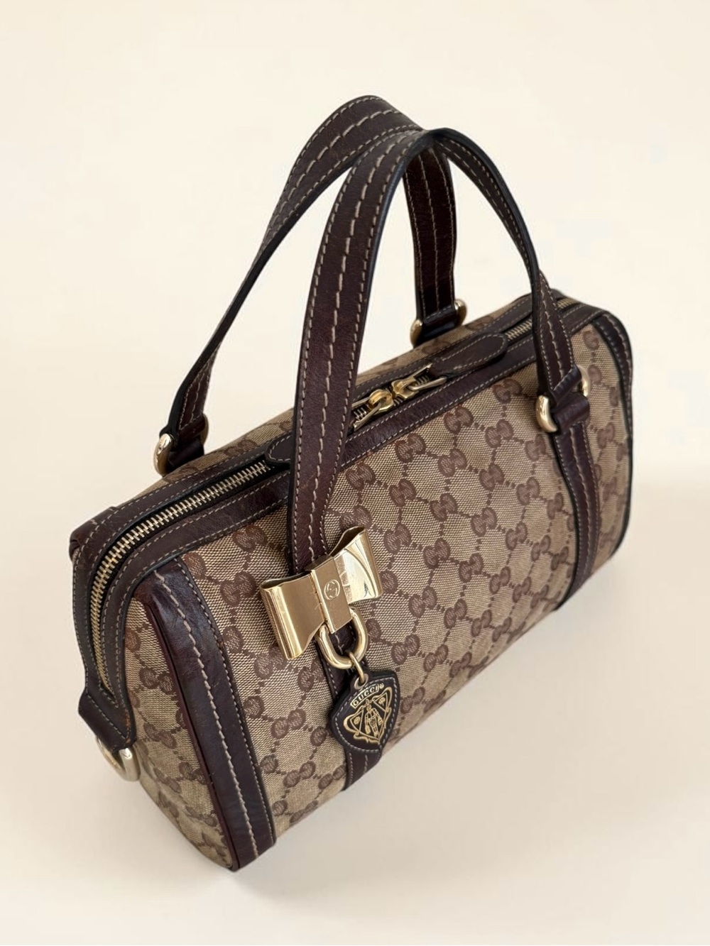 Gucci Brown Duchessa Bow Boston Bag - Picture 5 of 13